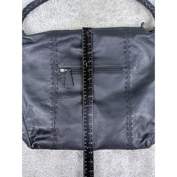 Chi by Carlos Falchi BLACK GENUINE LEATHER AND SHOULDER BAG HOBO PURSE - Picture 10 of 10